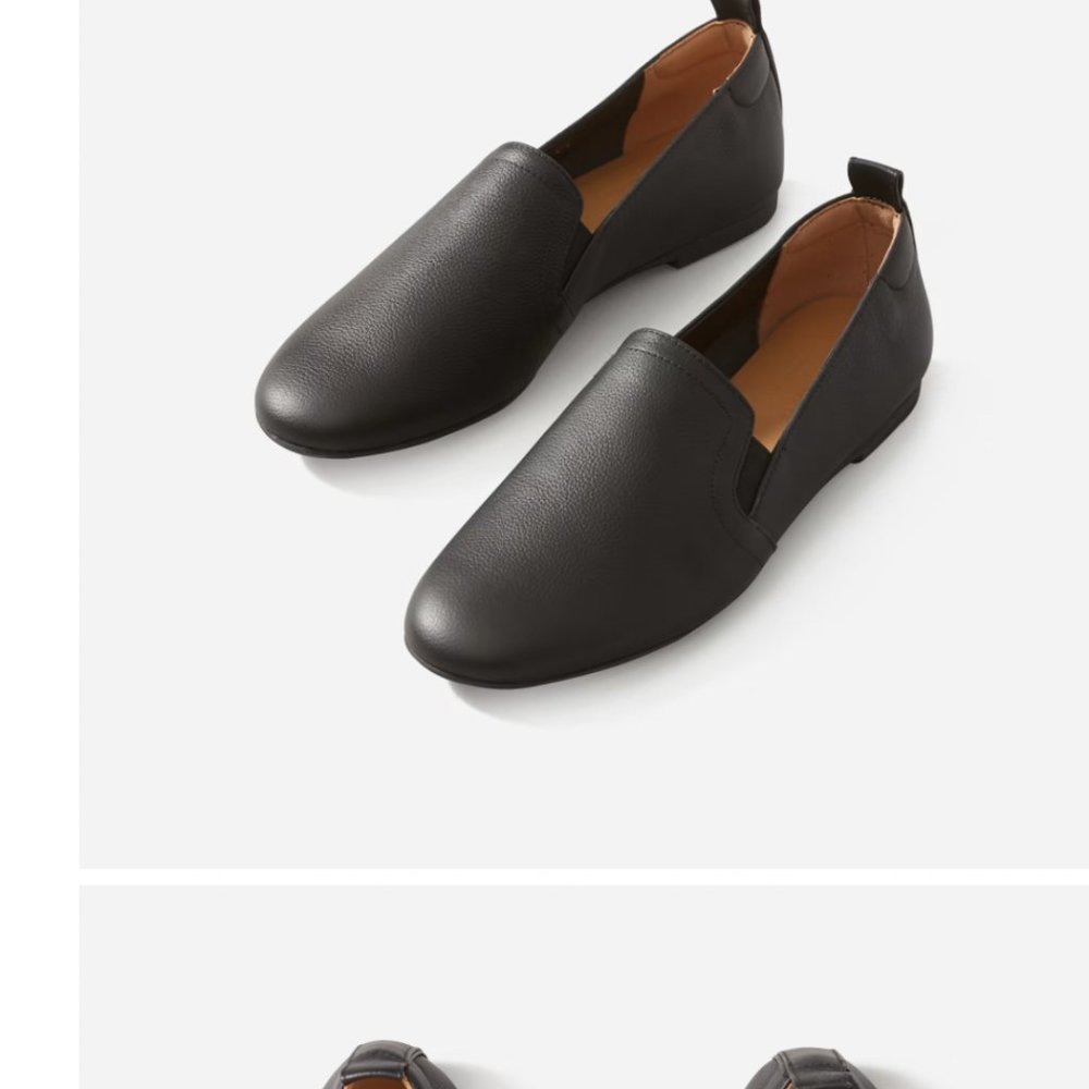 Everlane the Leather Slip on NWOT Black
